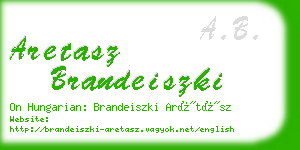 aretasz brandeiszki business card